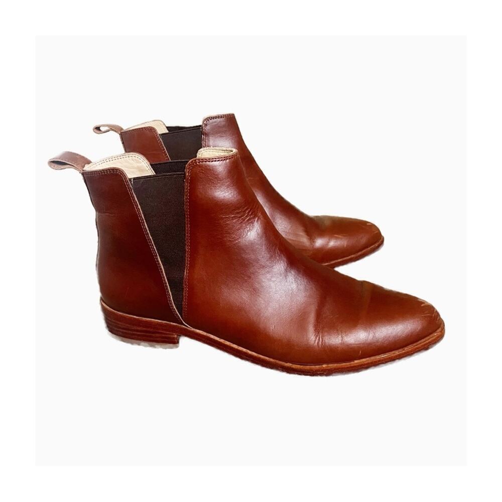 Nisolo Leather Everyday Chelsea Ankle Boot Cognac Brown Size 9.5